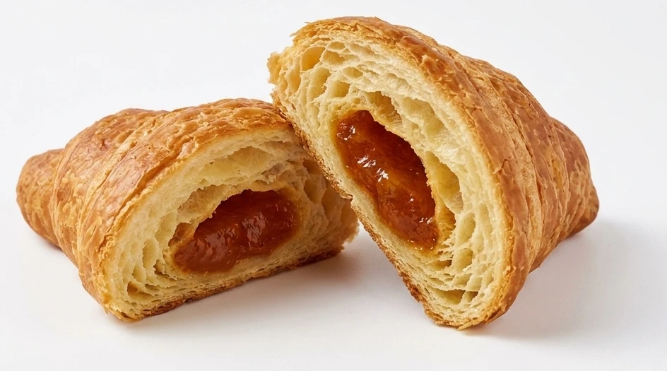 Croissant s marhuľovou náplňou