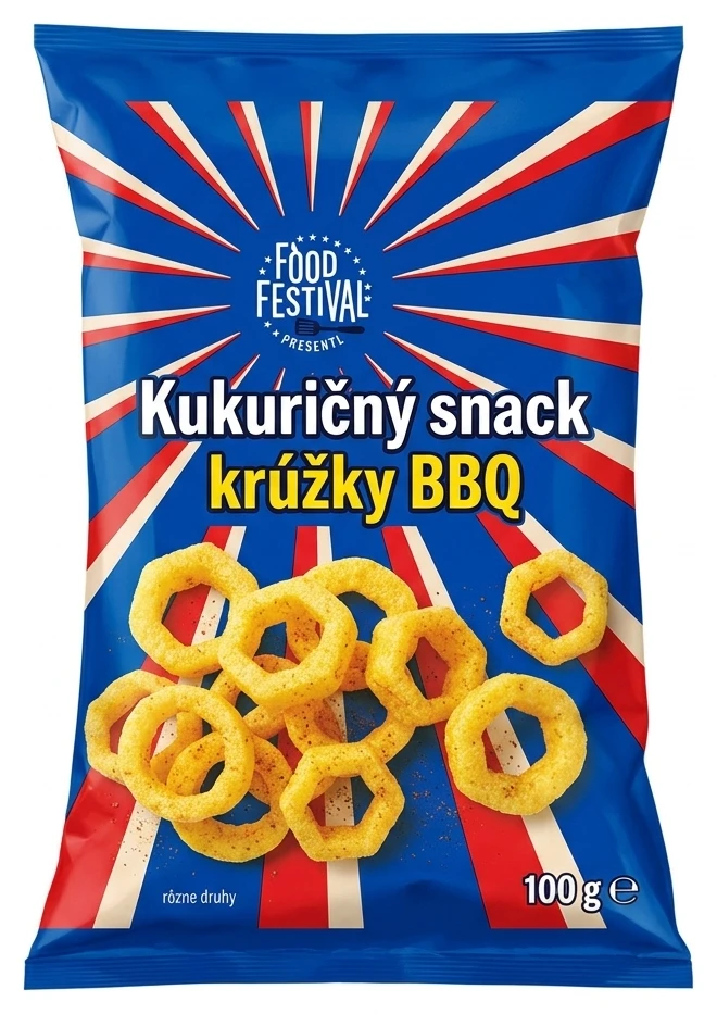 Kukuričný snack krúžky BBQ