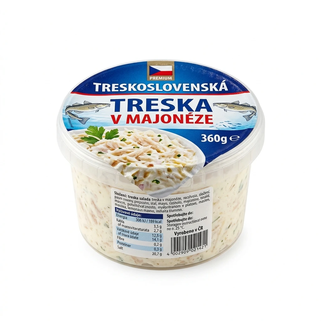 TRESKOSLOVENSKÁ TRESKA V MAJONÉZE 360G