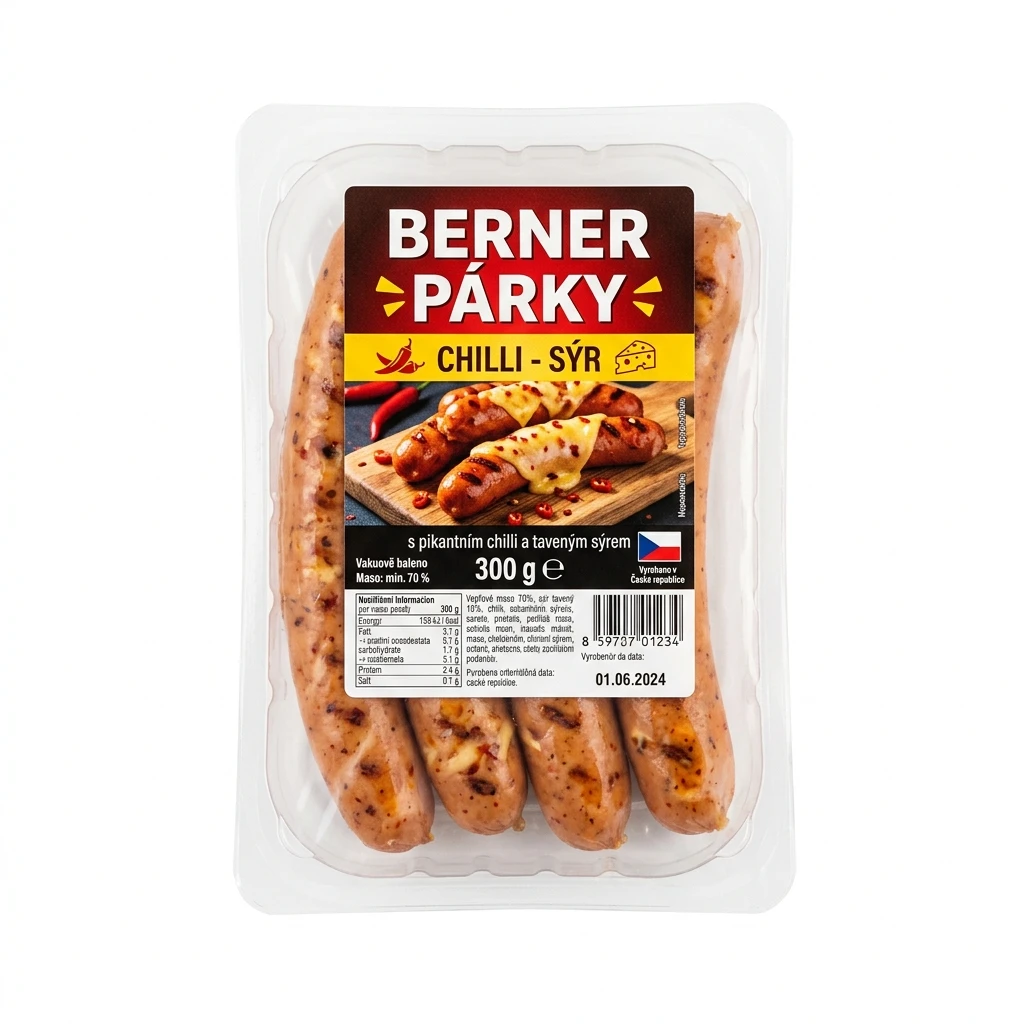 BERNER PÁRKY CHILLI - SYR 300G