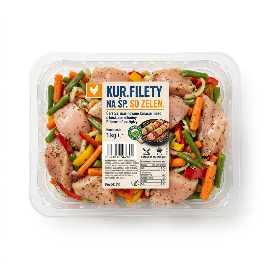 KUR.FILETY NA ŠP. SO ZELEN. CA.3,6KG