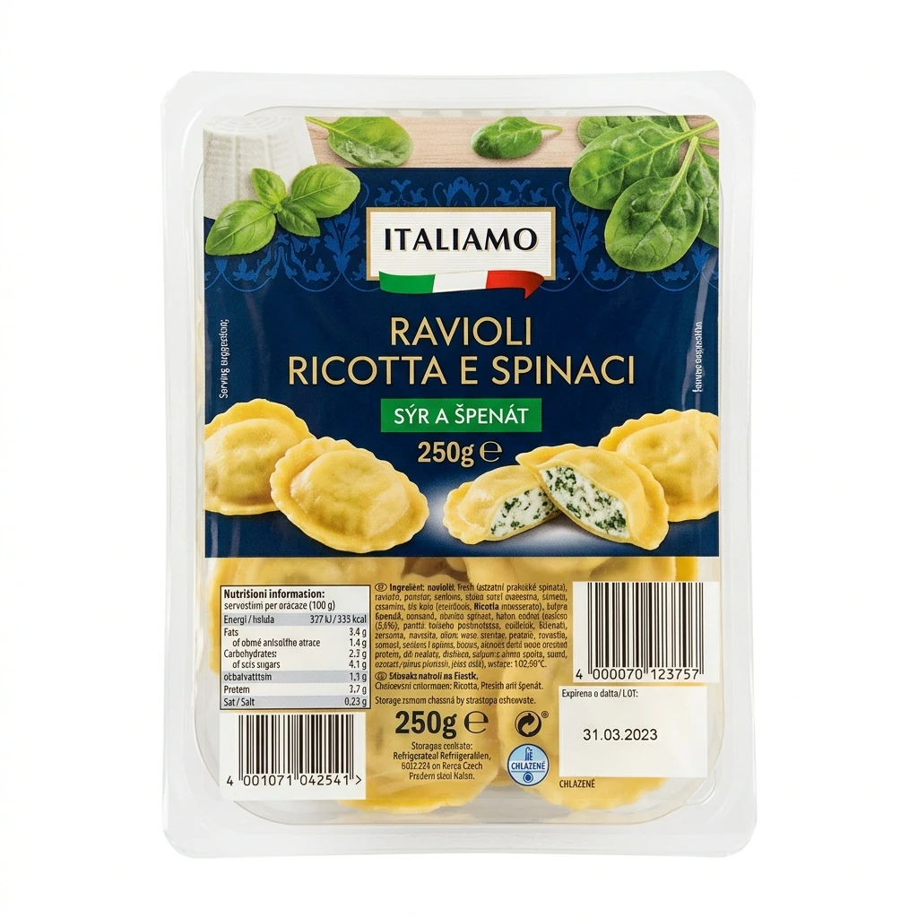 RAVIOLI RICOTTA E SPINACI 250G