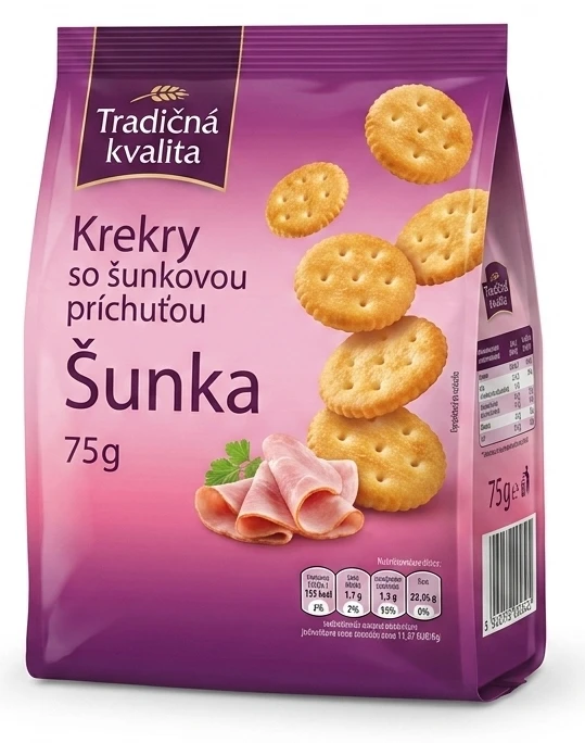 Tradičná kvalita Krekry so šunkovou príchuťou