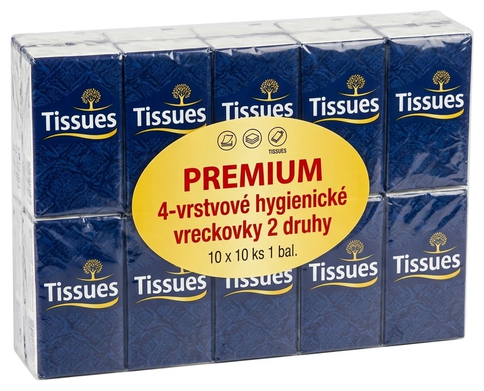 Premium 4-vrstvové hygienické vreckovky 2 druhy