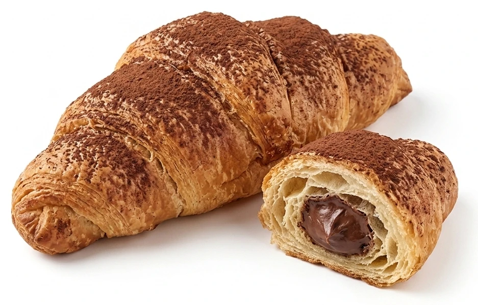 Croissant double s čokoládovou náplňou