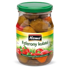 Hamé Feferóny guľaté v korenenom sladkokyslom náleve s cukrom a sladidlami 320 g