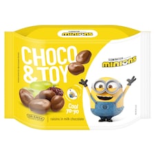 Dr. Ensa Choco & Toy Minions sušené hrozienka jumbo v mliečnej čokoláde 40 g