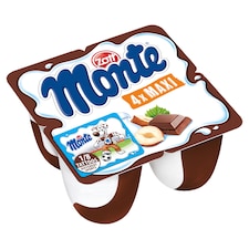 Zott Monte Maxi mliečny dezert čokoládový s lieskovými orieškami 4 x 100 g (400 g)