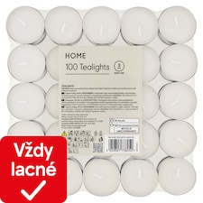 F&F Home White čajové sviečky 100 ks