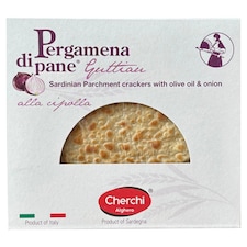 Cherchi Alghero Pergamena di Pane sardínske tenké krekery s olivovým olejom a cibuľou 100 g