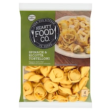 Hearty Food Co. Nesušené vaječné cestoviny plnené syrom Ricotta a špenátom 500 g