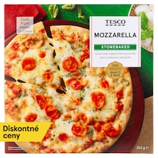 Pizza pečená v kamennej peci so syrmi mozzarella, eidam a cherry paradajkami 353 g