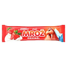 Prima Mrož Originál mrazený jahodový krém s tvarohom v kakaovej poleve 45 ml