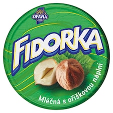 Opavia Fidorka Mliečna s orieškovou náplňou zelená 30 g