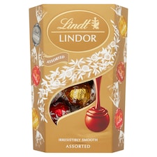 Lindt Lindor Zmes mliečnej, bielej a extra horkej čokolády s jemnou krémovou náplňou 200 g