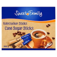 Sweet Family Trstinový cukor v tyčinkách nerafinovaný 100 x 5 g (500 g)