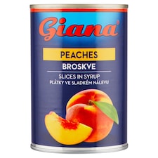 Giana Broskyne lúpané plátky v sladkom náleve 410 g