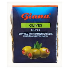 Giana Olivy zelené plnené paprikovou pastou v slanom náleve 195 g