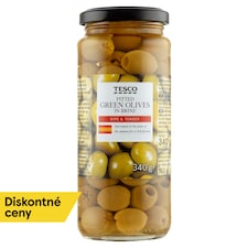 Zelené vykôstkované olivy v slanom náleve 340 g