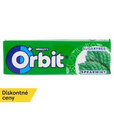 Wrigley's Orbit Spearmint žuvačka bez cukru s mätovou príchuťou 10 ks 14 g