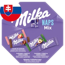 Milka bonboniéra Naps Mix, výber mini mliečnych čokolád 138 g