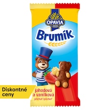 Opavia Brumík Duo jahoda a vanilková príchuť Jemné pečivo Bez konzervantov Individuálne balenie 30 g