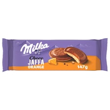Milka Choco Jaffa orange jemné pečivo s želé s pomarančovou prích. a polom. mliečnou čokoládou 147 g