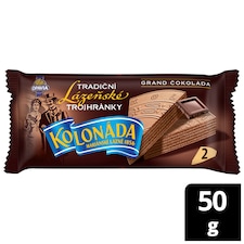 Kolonada Trojhránky s čokoládovou náplňou Oplatky S múkou z programu Harmony. Single pack 50 g
