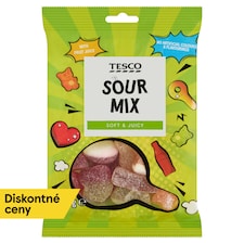 Želé cukríky s ovocnými príchuťami s kyslou cukrovou posýpkou 100 g