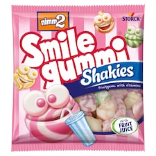 nimm2 Smilegummi Shakies želé s odstredeným mliekom, ovocnou príchuťou a vitamínmi 90 g