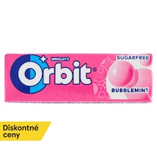 Wrigley's Orbit Bubblemint žuvačka bez cukru s ovocnou a mätovou príchuťou 10 ks 14 g
