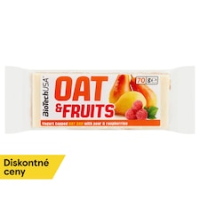 BioTechUSA Oat and Fruits ovsená tyčinka s jogurtovou polevou a s kúskami hrušky a malín 70 g
