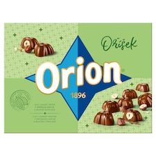 ORION Oriešok pralinky s lieskovým orieškom v lieskovoorieškovej náplni a mliečnej čokoláde 147 g