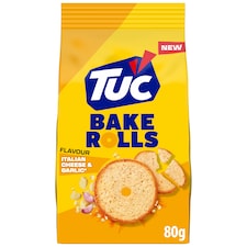 TUC Bake Rolls Syr a cesnak Chlebové sucháre balenie 80 g