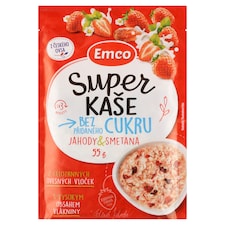 Emco Ovsená kaša bez prídavku cukru jahody & smotana 55 g