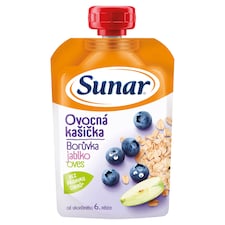 Sunar kašička ovocná kapsička čučoriedka, jablko, ovsené vločky 6m+, 120 g