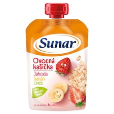 Sunar kašička ovocná kapsička banán, jahoda, ovsené vločky 6m+, 120 g