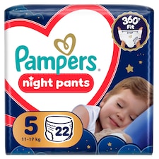Pampers Nočné Plienkové Nohavičky Veľkosť 5, 22 Plienok, 11kg-17kg