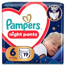 Pampers Nočné Plienkové Nohavičky Veľkosť 6, 19 Plienok, 13kg-19kg