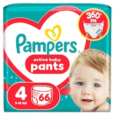 Pampers Active Baby Plienkové Nohavičky Veľkosť 4, 66 Plienok, 9kg-15kg