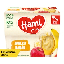 HAMI ovocný príkrm Jablko a banán 4x100g