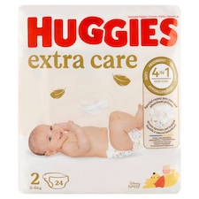 Huggies Extra Care plienky veľkosť 2, pre deti 3-6 kg 24 ks