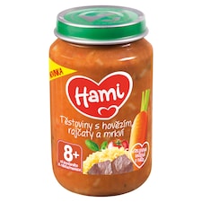 HAMI príkrm Cestoviny s hovädzím, paradajkami a mrkvou 8+ 200 g