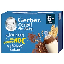 GERBER Cereal mliečko s kašou s príchuťou kakaa 2 x 200 ml