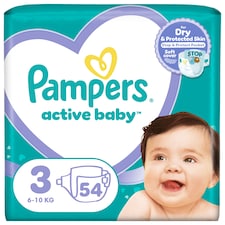 Pampers Active Baby veľkosť 3, 54 plienok, 6kg-10kg