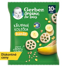 GERBER Organic Chewing Wheels chrumkavé kolieska s banánom 28 g