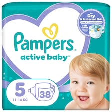 Pampers Active Baby veľkosť 5, 38 plienok, 11kg-16kg