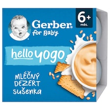 GERBER hello yogo mliečny dezert sušienka 4 x 100 g