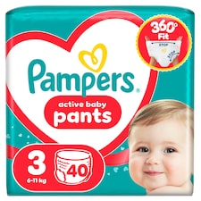 Pampers Active Baby Plienkové Nohavičky Veľkosť 3, 40 Plienok, 6kg-11kg