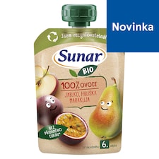 Sunar BIO ovocná kapsička Jablko, hruška, marakuja 6m+, 100 g